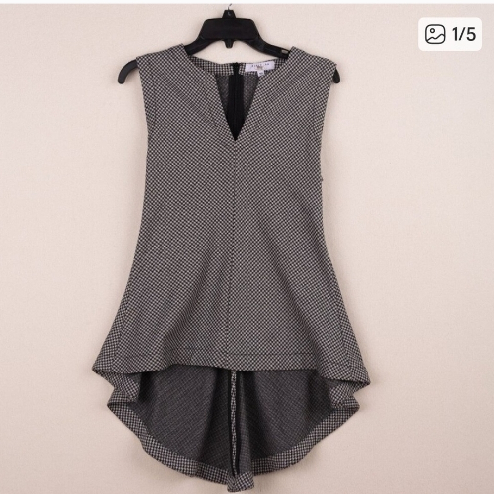 Derek Lam Black and White Houndstooth Top